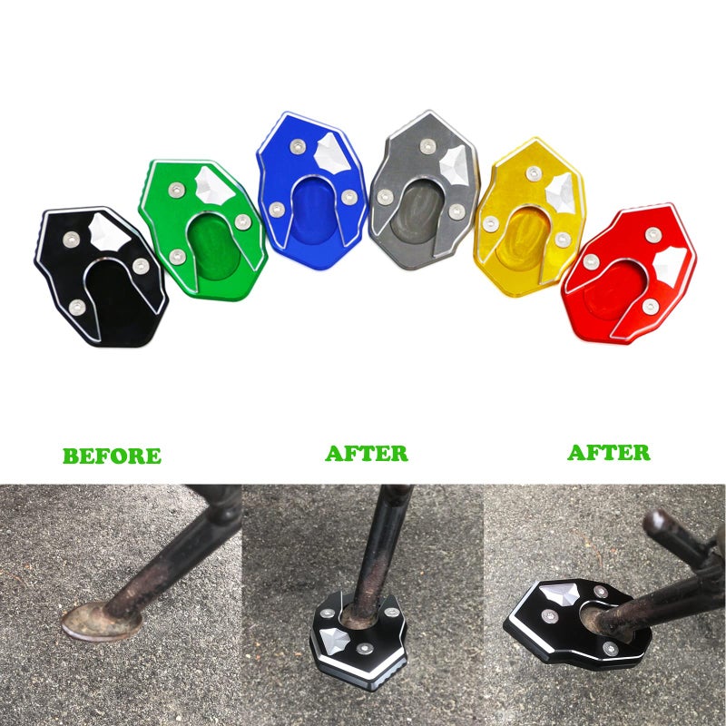 COBIKE Motorcycle Kickstand Extender Foot Side Stand Extension Pad Support Plate Replacement for Kawasaki Z650 Z900 Z900RS Z1000 Z1000SX ER-6N ZX6R ZX10R NINJA650R(Black) - Image 3